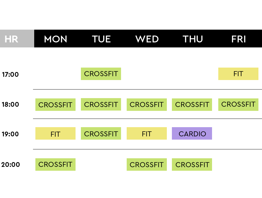 schedule weekday copy